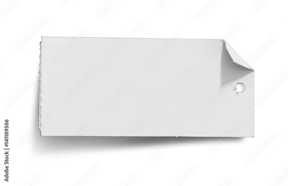Blank torn paper or label isolated Blank torn paper or label isolated