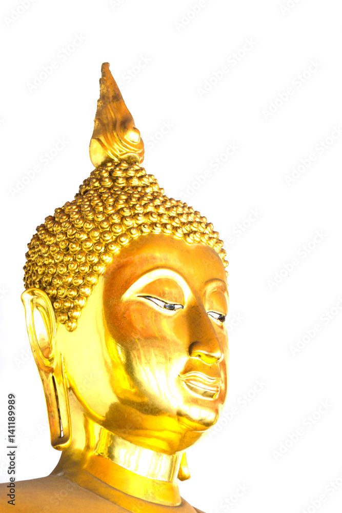 Buddha face isolated on white