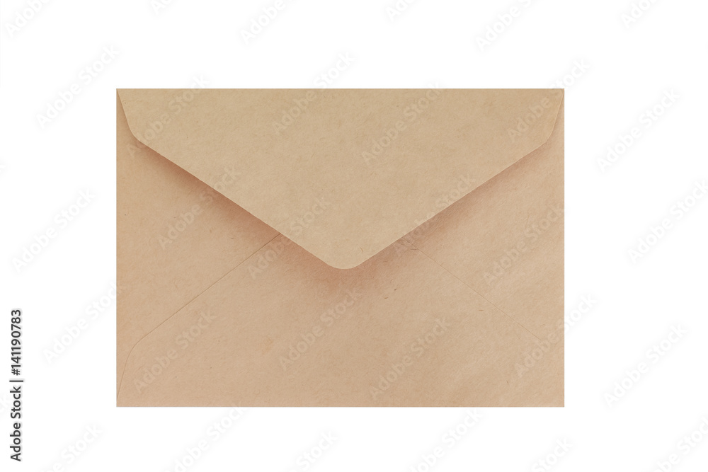 Brown paper envelope isolated on white background Brown paper envelope isolated on white background