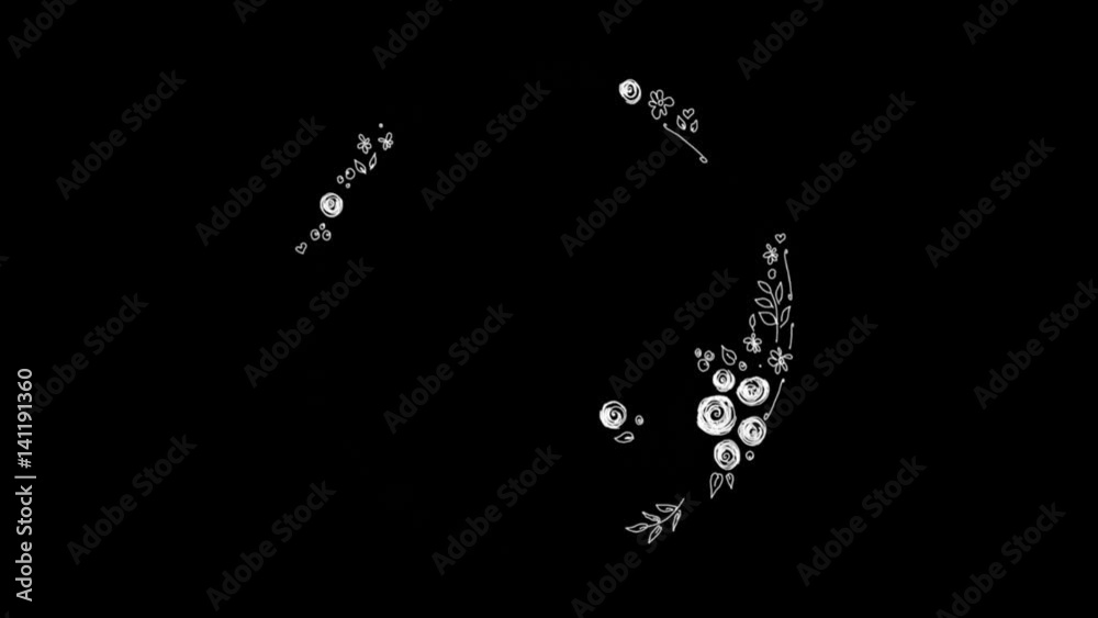 Hand-made Floral Frames On Alpha Channel