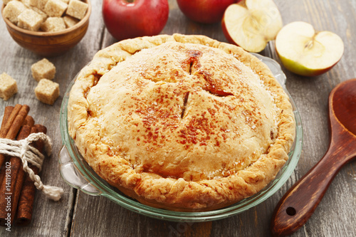 Homemade american apple pie