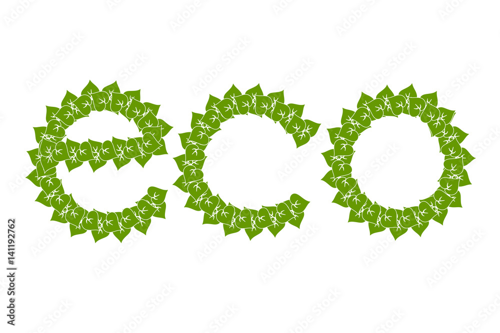 the green logo eco with simple green leaves the green logo eco with simple green leaves