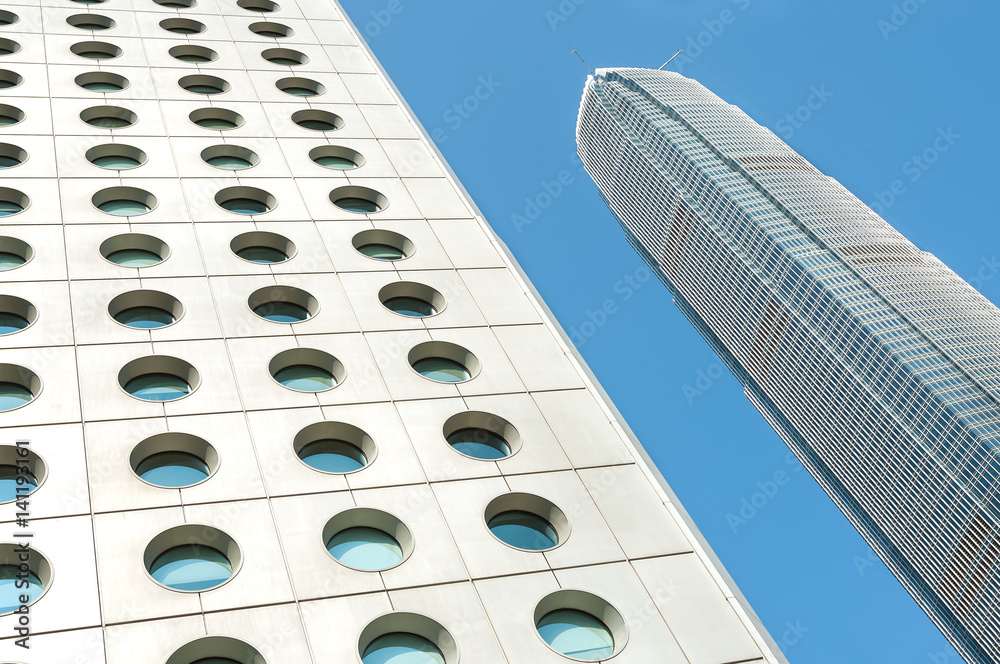 Obraz premium Jardine House and IFC skyscrapers, Central District, Hong Kong
