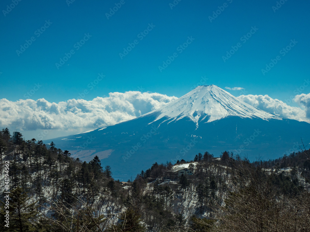 三つ峠山からの富士山の眺め