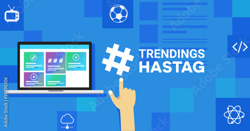 the hastag sign of trending topic and viral marketing in internet and social media