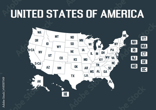 United States of America Map, vector illustration