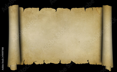 Scroll of antique parchment.