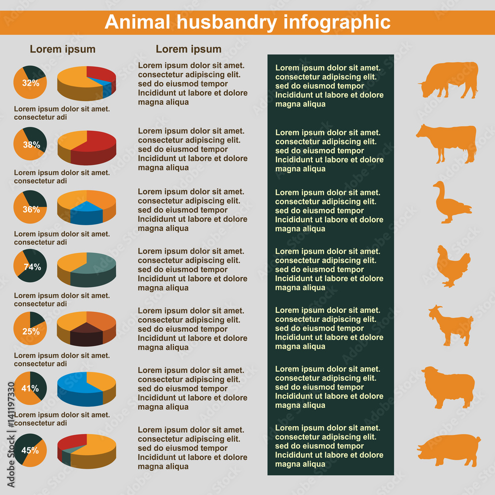 Animal husbandry infographic, agriculture, vector, flat design, elements Stock Vector | Adobe Stock Animal husbandry infographic, agriculture, vector, flat design, elements Stock Vector | Adobe Stock