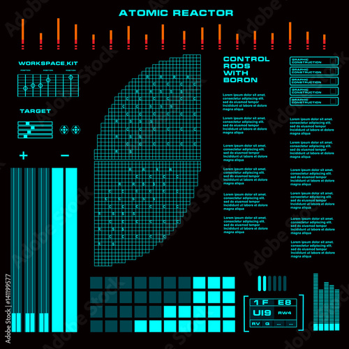 Atomic reactor Futuristic virtual graphic touch user interface