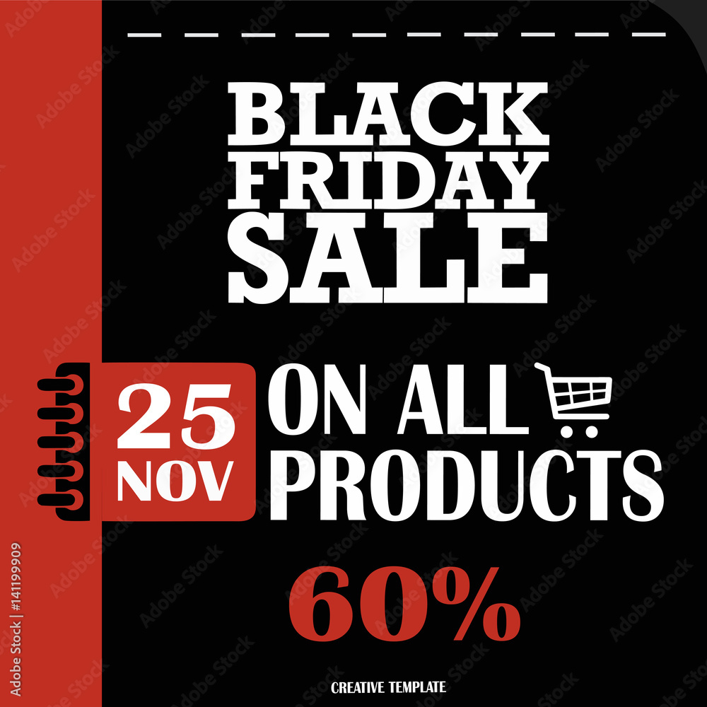 Fototapeta premium Black Friday, Big Sale, creative template on flat design
