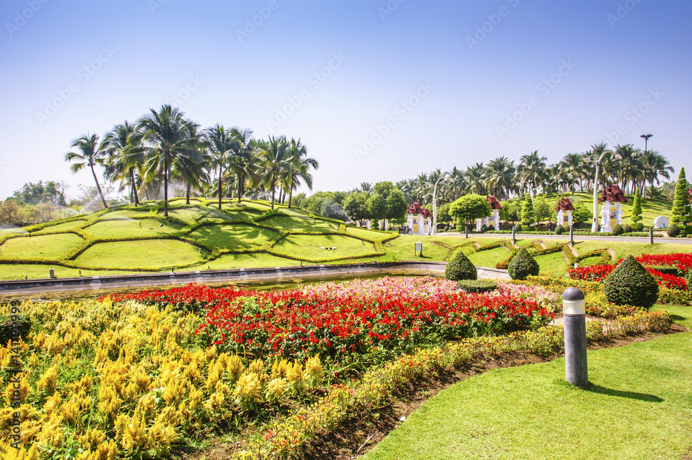 Fototapeta premium CHIANG MAI, THAILAND - MARCH 16: Royal Park Rajapruek on march 16 2017 in Chiang mai, Thailand.