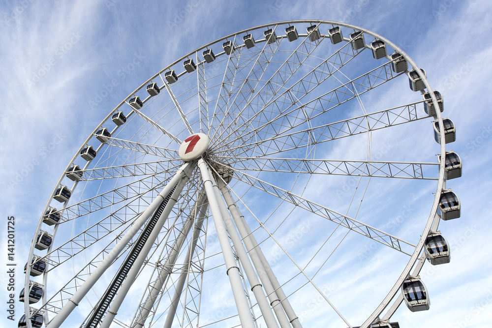 Fototapeta premium Brisbane ferris wheel is located on Southbank Parklands in Brisbane.