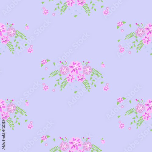 Flower pattern in small flowers on a blue background. Calico Millers.Floral seamless background for textile, surface, fabric, wallpaper, print, gift wrapping and scrapbooking, decoupage