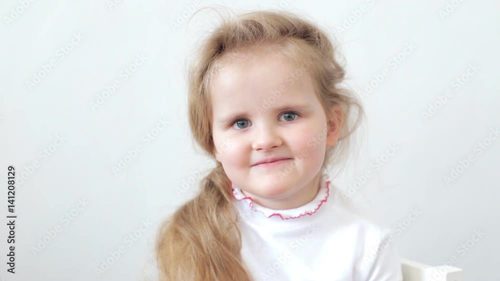 Young girl speaking on camera Young girl speaking on camera