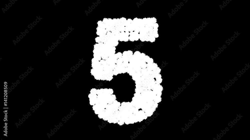Number 5 made of cornflowers with alpha channel Number 5 made of cornflowers with alpha channel