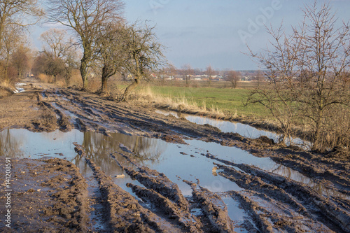 Mud on the village road