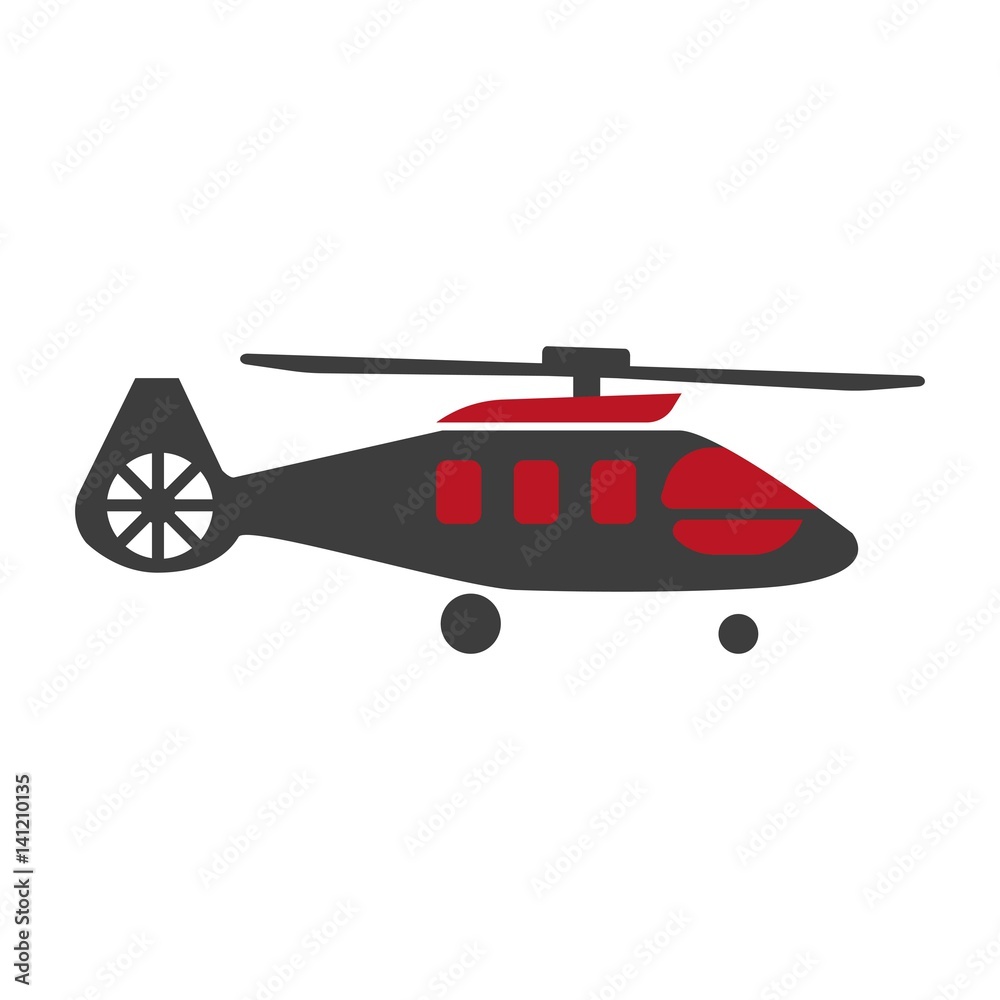 Military rescue helicopter icon vector image. Rotor plane