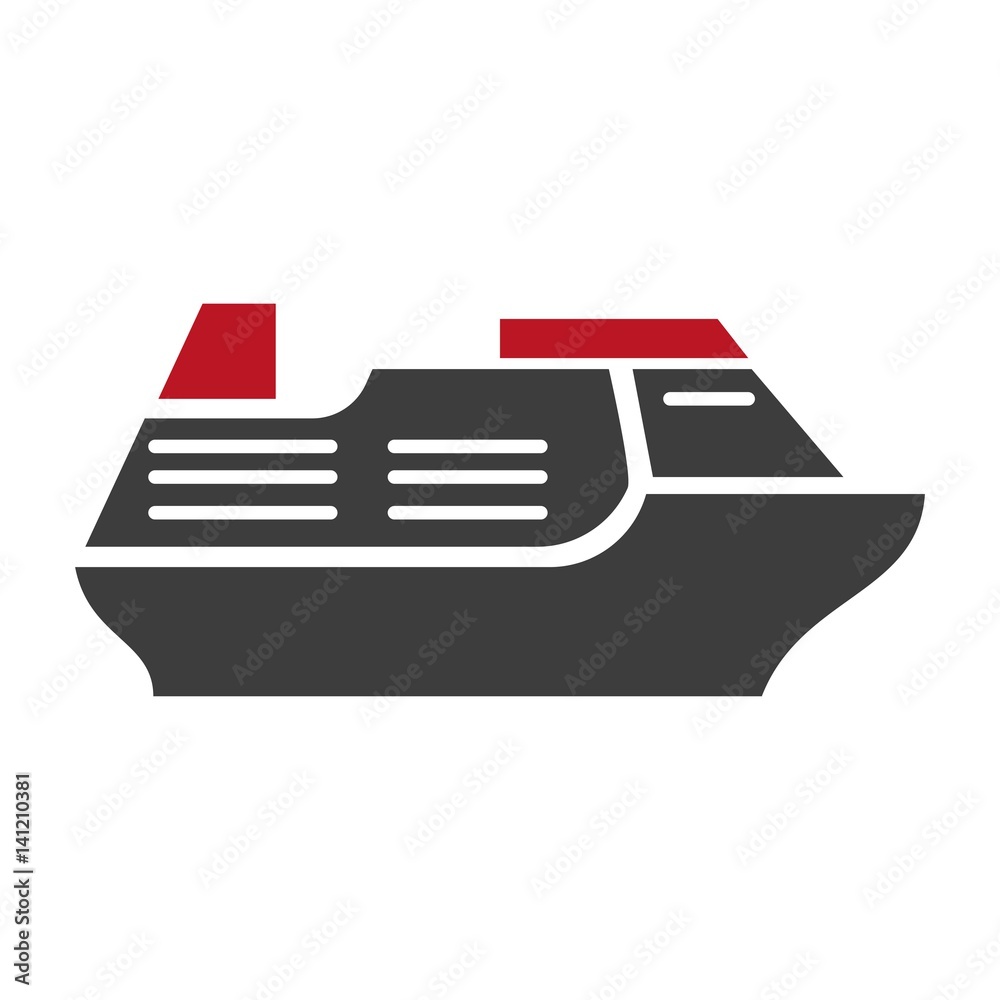 Steamboat logo silhouette vector flat icon on white Steamboat logo silhouette vector flat icon on white