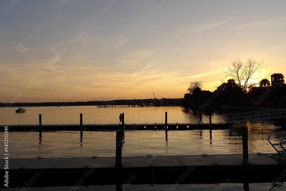 Obraz premium Palatka Dock Sunset