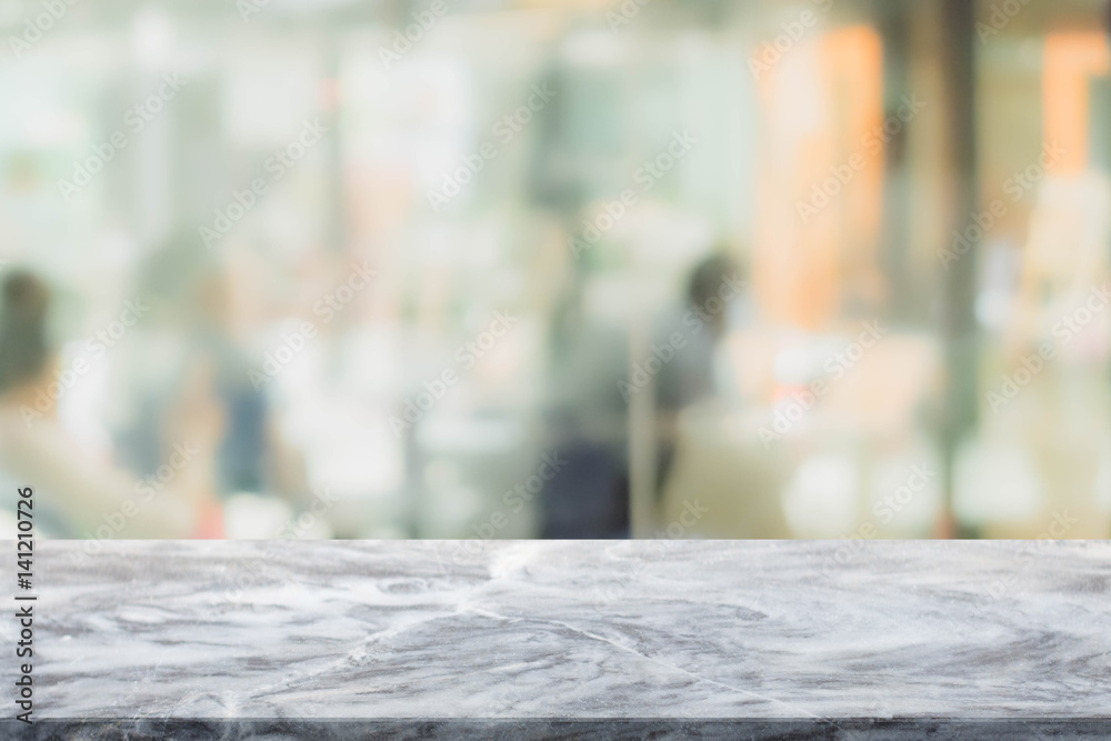 Stone table top and blurred restaurant interior background - can used for display or montage your products. Stone table top and blurred restaurant interior background - can used for display or montage your products.