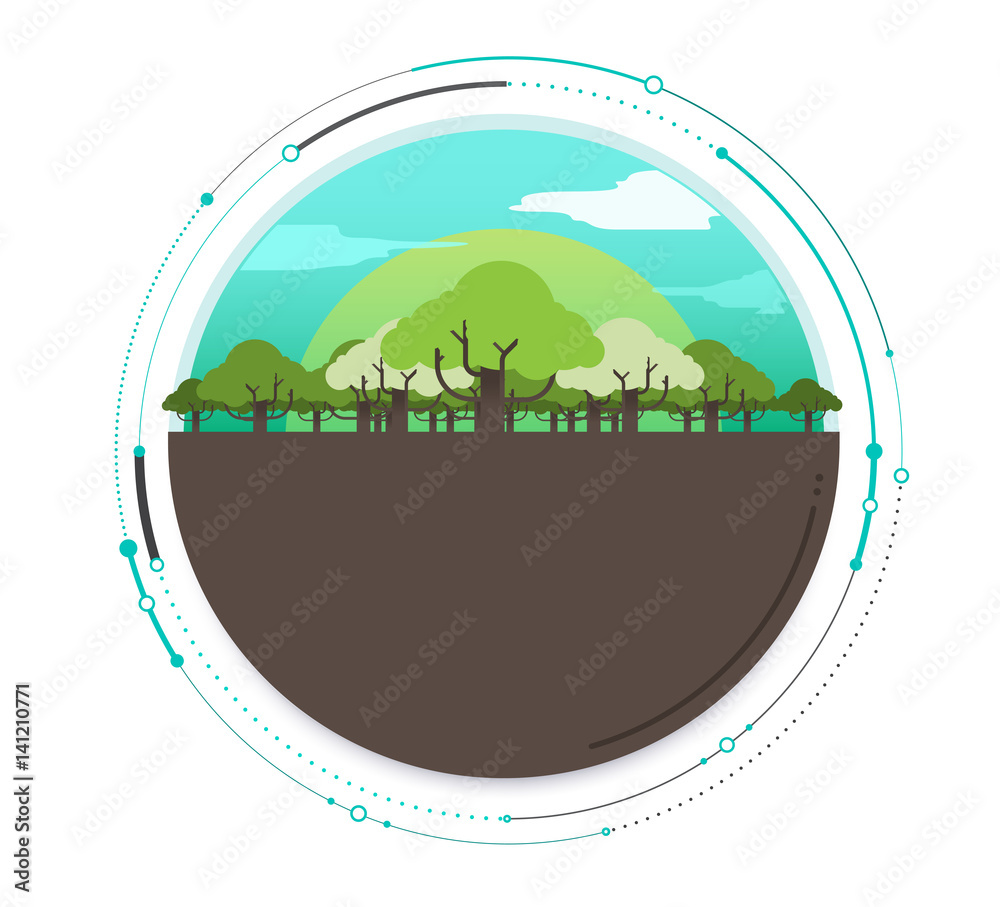 Fototapeta premium Forest circle badge design. vector illustration.