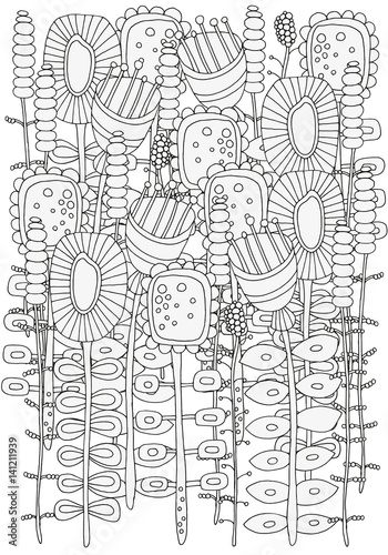 Flowers. Pattern for coloring book.