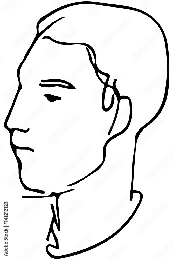 vector sketch of the face of a handsome young man vector sketch of the face of a handsome young man