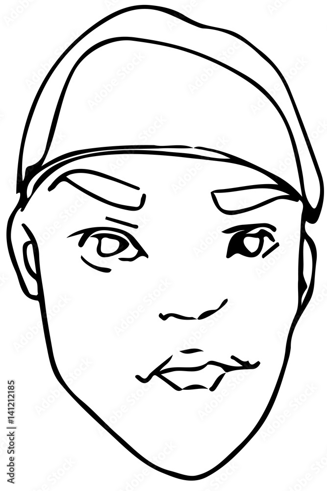 vector sketch of a young man in a beret vector sketch of a young man in a beret