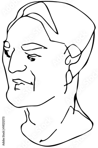 vector sketch of the face of an adult male