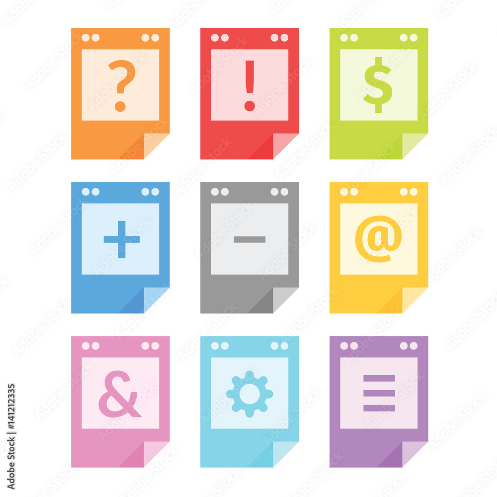 Flat colorful paper with symbol in the center Flat colorful paper with symbol in the center