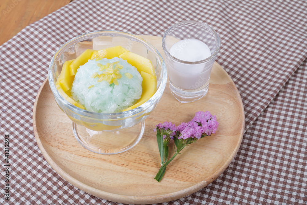 dessert sweet sticky rice with mango coconut milk dessert sweet sticky rice with mango coconut milk