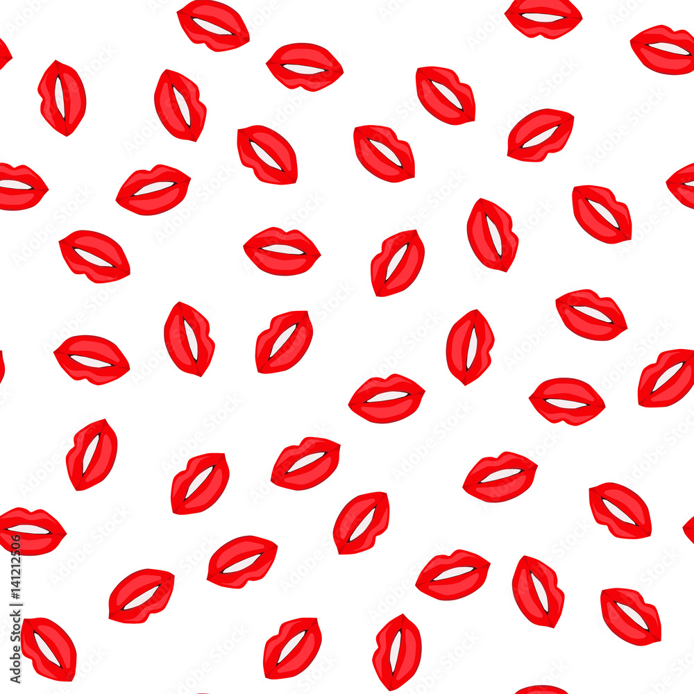 Red lips seamless background Red lips seamless background