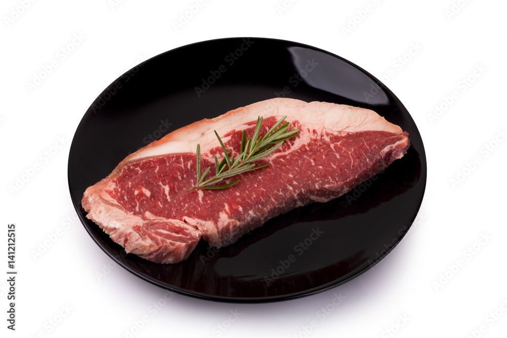 raw beef sirloin steak