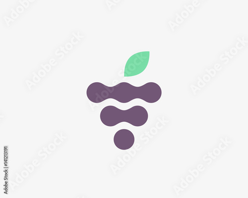 Abstract fruit leaf vector logo symbol icon. Wine grape idea logotype. Health fresh creative sign.