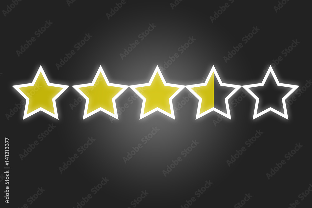 Fototapeta premium Concept of ranking stars isolated on a background - business concept