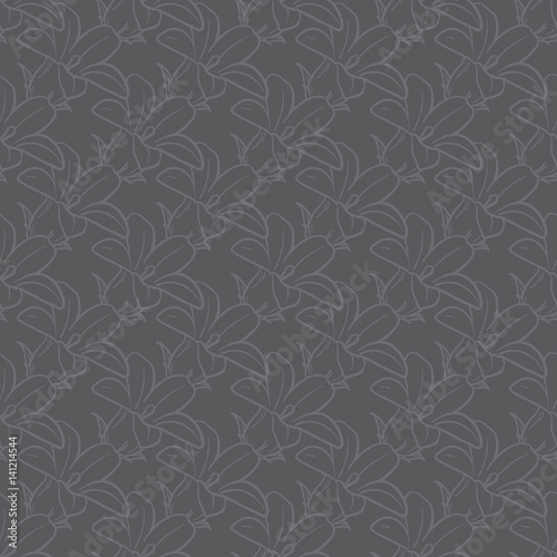 Monochrome floral seamless pattern with hand drawn flowers. Can be used for textile, greeting card background, gift wrap and wallpapers.