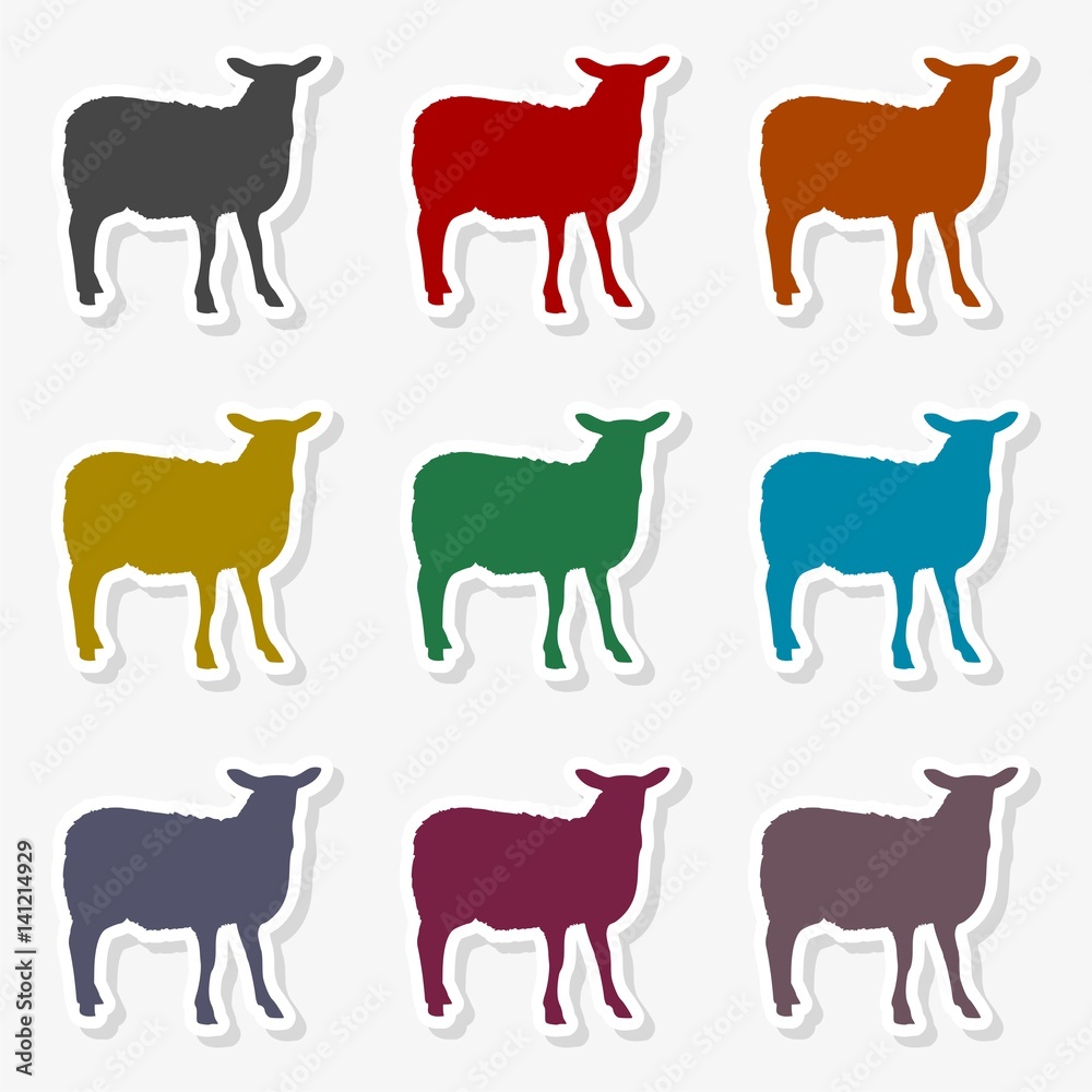 Sheep icon. Farm animal vector illustration