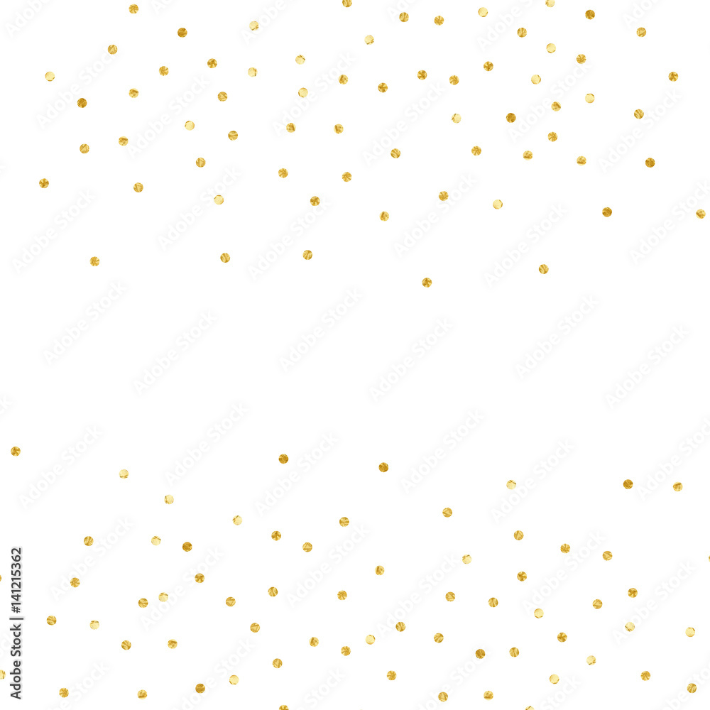 Confetti Polka Dot. Gold textured dots isolated