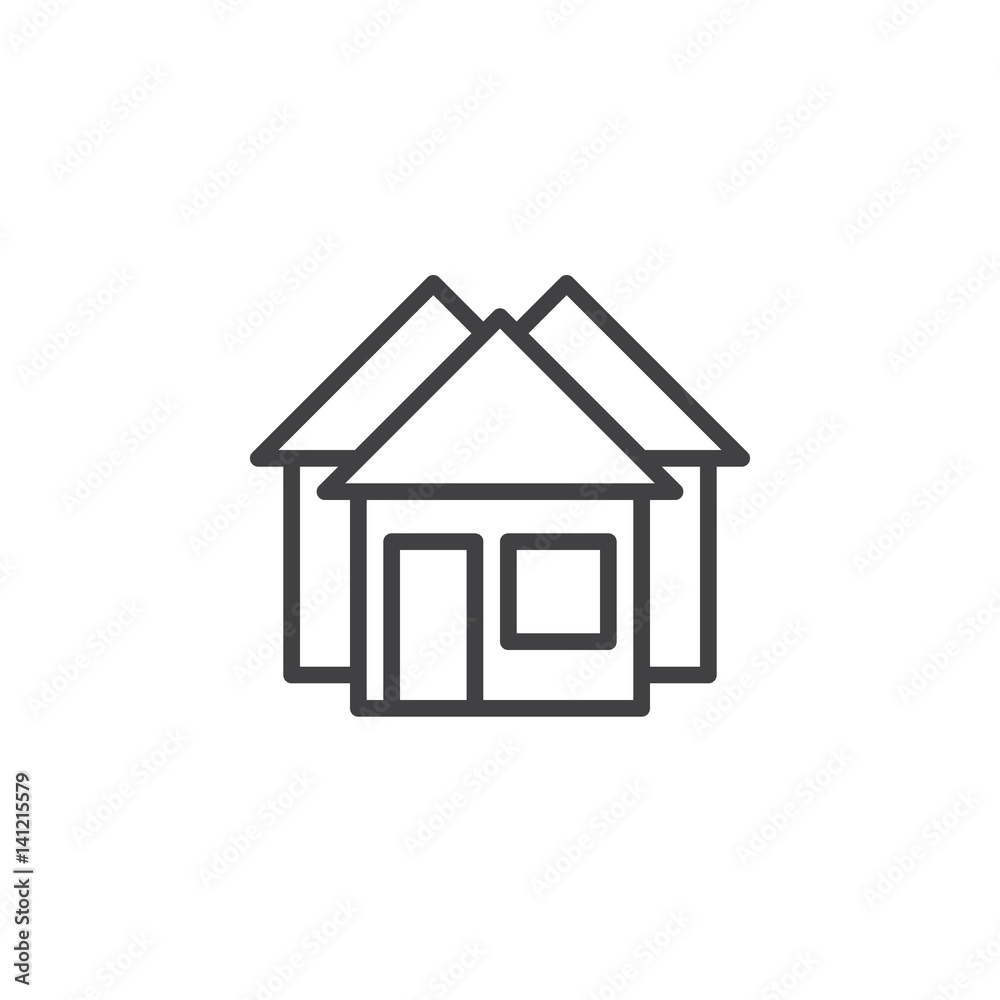 Real estate, houses line icon, outline vector sign, linear style pictogram isolated on white. Symbol, logo illustration. Editable stroke. Pixel perfect Real estate, houses line icon, outline vector sign, linear style pictogram isolated on white. Symbol, logo illustration. Editable stroke. Pixel perfect