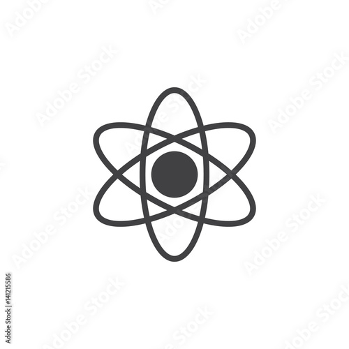 Atom icon vector, filled flat sign, solid pictogram isolated on white. Science symbol, logo illustration. Pixel perfect