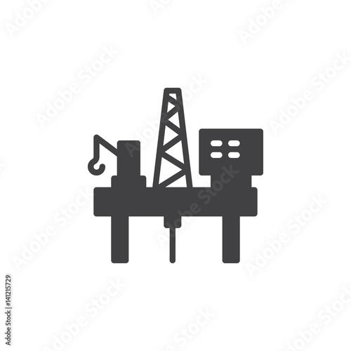 Oil platform icon vector, filled flat sign, solid pictogram isolated on white. Symbol, logo illustration. Pixel perfect