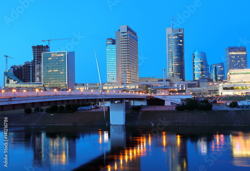 Skyscrapers on the right bank of the Neris River in Vilnius