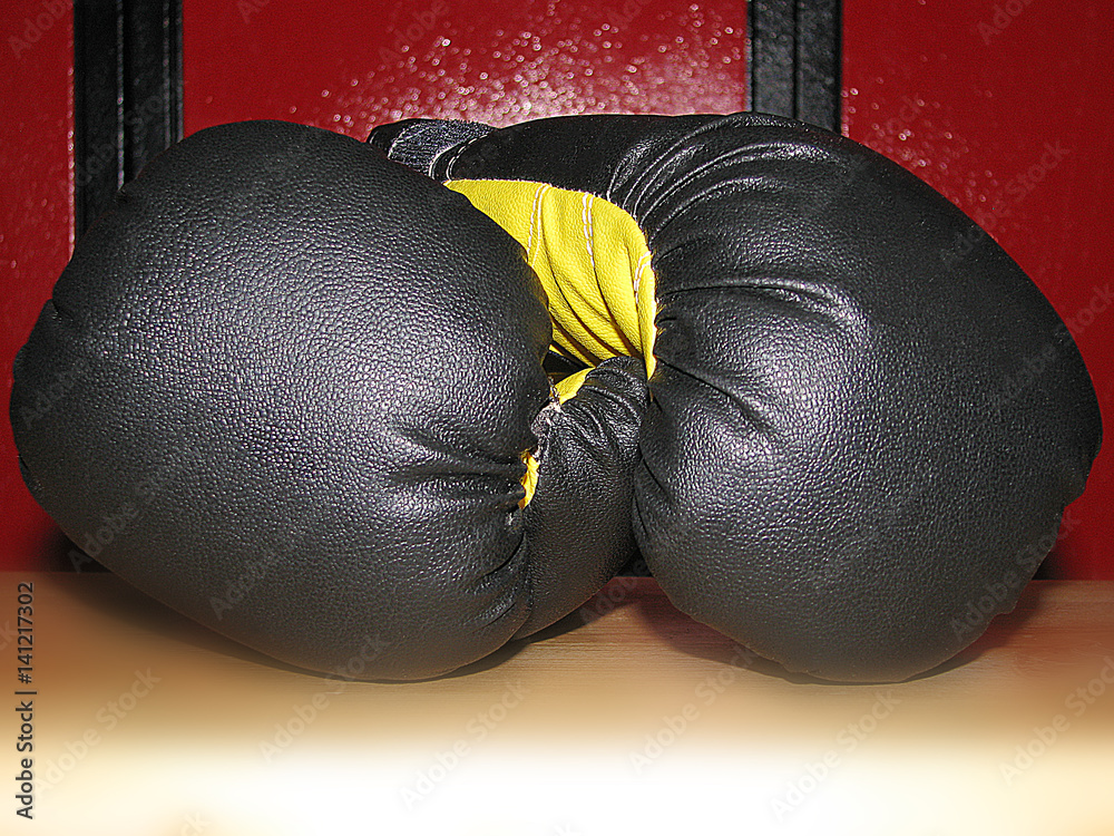 Teen boxing gloves - obrazy, fototapety, plakaty 