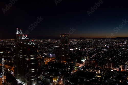 Photography Shinjuko Park Tower Seen from TOCHO (Tokyo Metropolitan Government Building) at