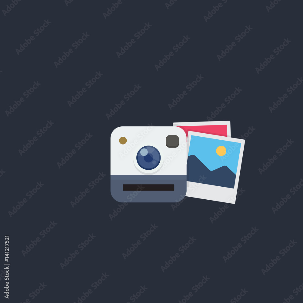 Flat Classic Instant Camera and Photo Frame Flat Classic Instant Camera and Photo Frame