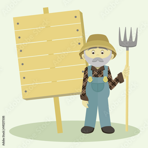 Farmer isolated vector illustration