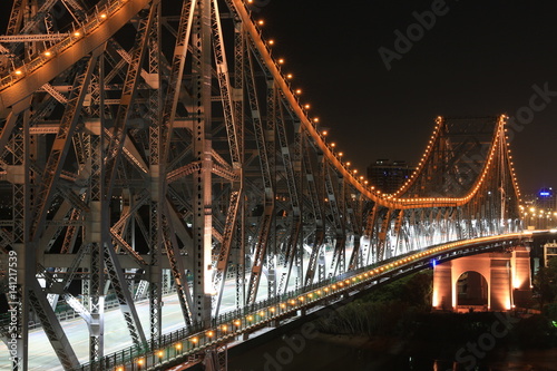BRISBANE  AUSTRALIA  Story Bridge by Night - closeup
