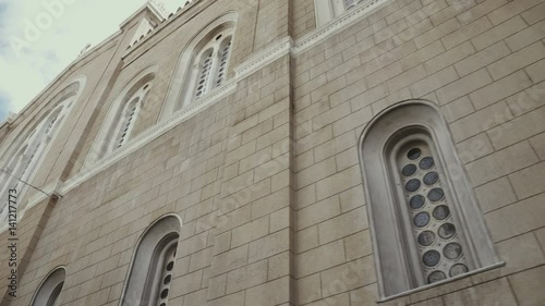 Metropolitan Cathedran church of Athens, facade, tracking shot. photo