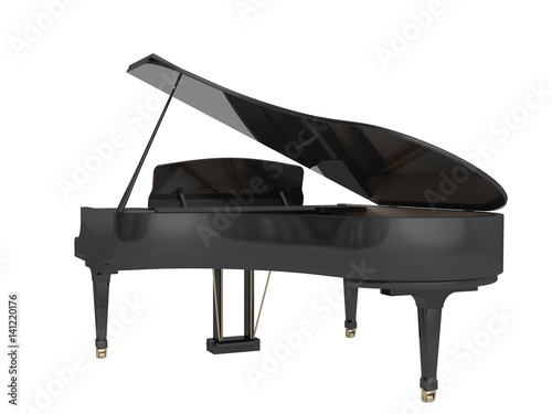 3D illustration Grand piano on a white background