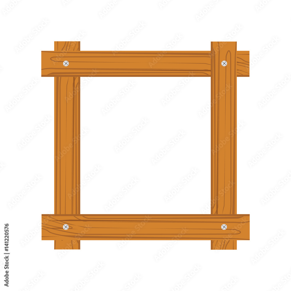 Wooden frame for photo isolated on white background